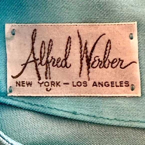 #D3 Vintage Alfred Werber Tiffany Blue Beaded & Lace Detail Cocktail Dress - Picture 5 of 7